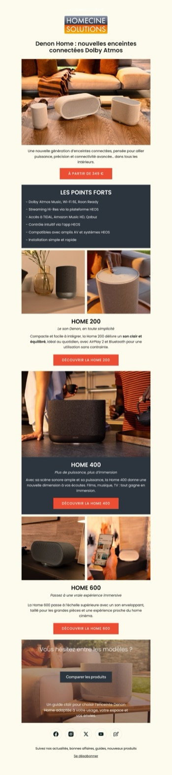 Newsletter que apresenta uma nova gama de colunas conectadas